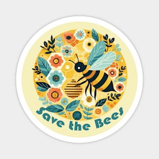 Earth Day Bee and Flowers Magnet